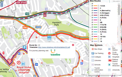 Stoke-on-Trent Bus Map