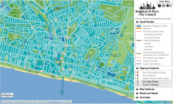 An interactive online cycle map for Brighton and Hove City Council, optimised for mobile and tablet use by Lovell Johns