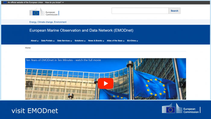EMODnet portal hosted on the European Commission Europa website